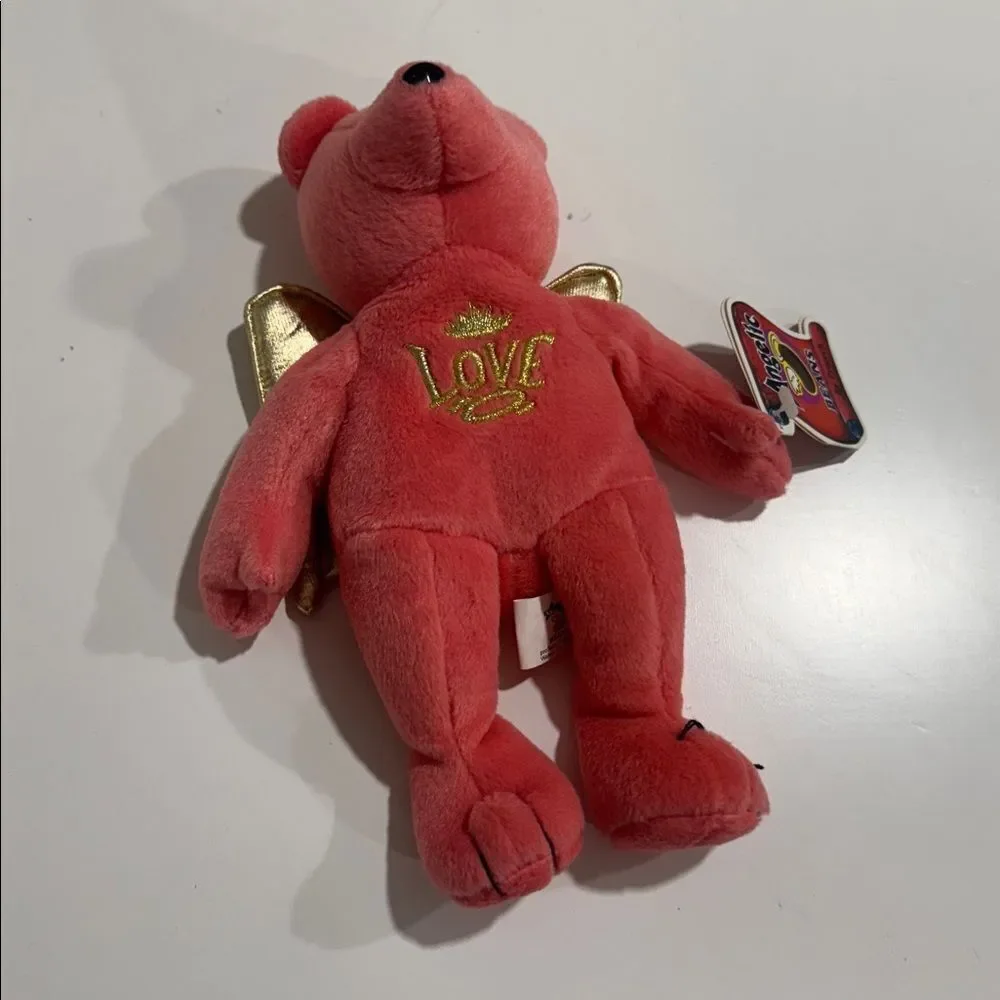 Angel Red Plush Bear with Gold Wings NWT